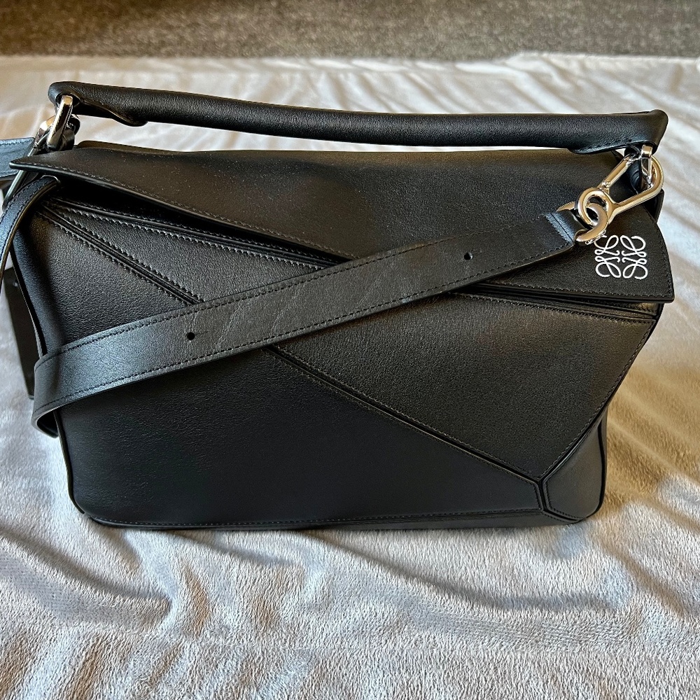 Loewe Black Puzzle Leather Crossbody Bag
